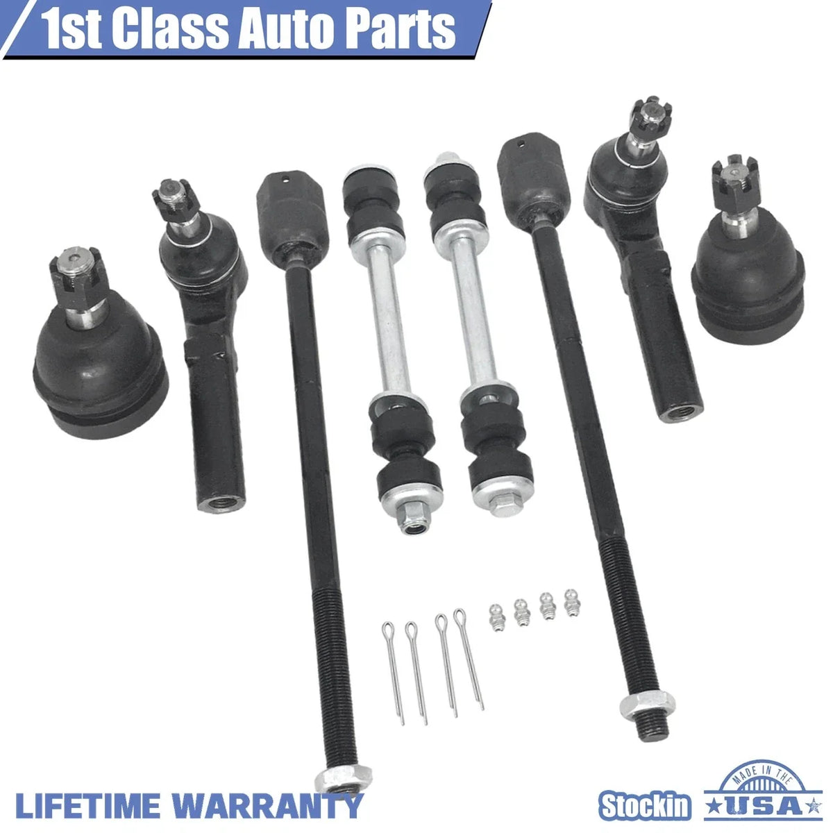Set of 8 Front Suspension Tie Rod Ends & Sway Bar for Ford Mustang (1994–2004)