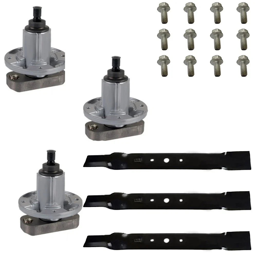 Deck Kit Blades Spindles Bolts for John Deere L120 L130 (48" Cut)