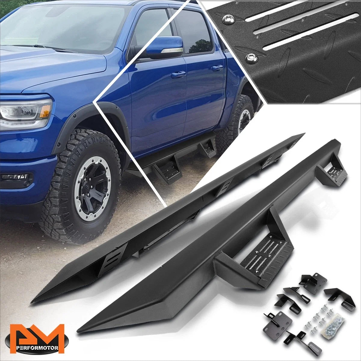 3" Side Nerf Bar Running Board for RAM 1500 Truck Crew Cab (2019–2020)