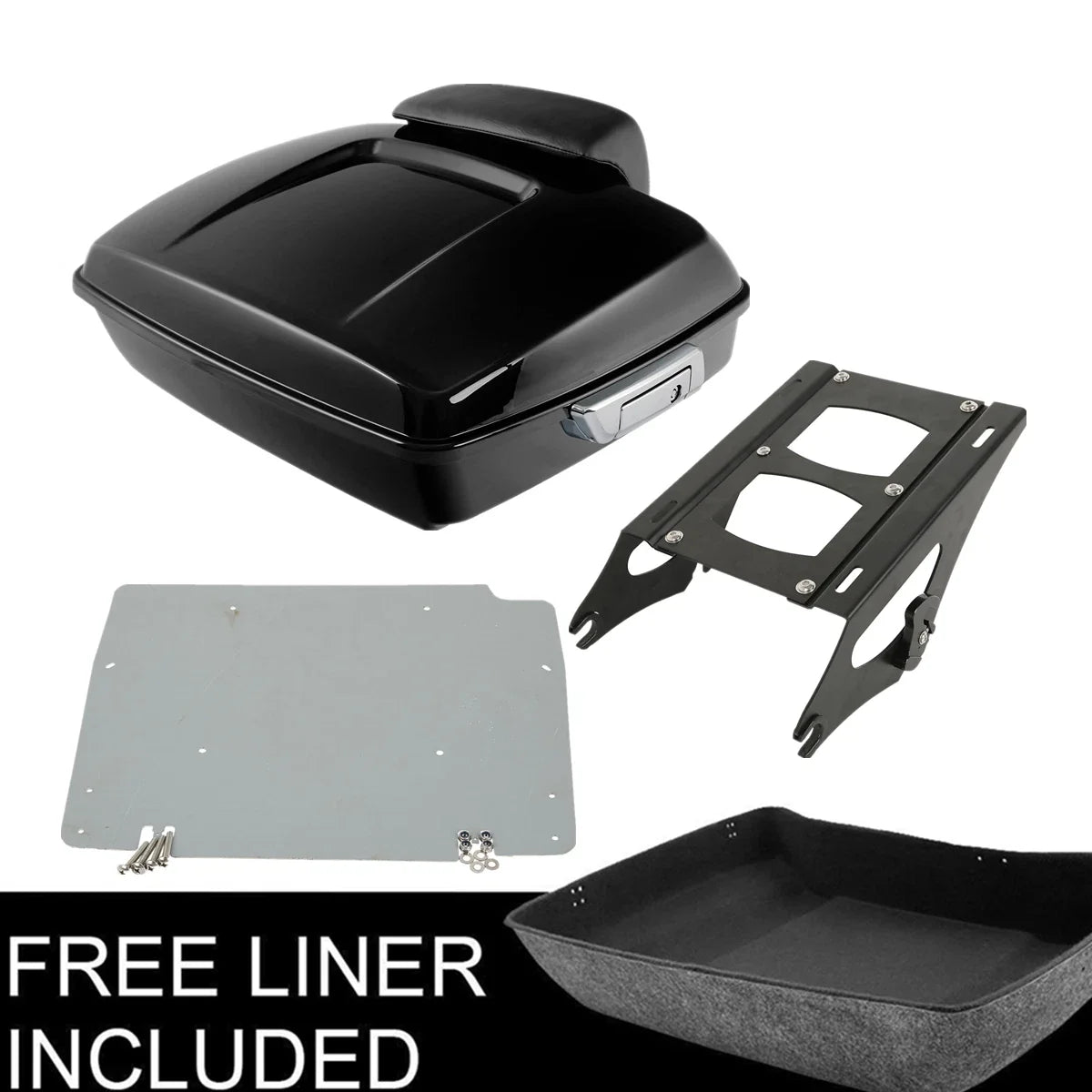 Chopped Trunk Pad Mount Rack Base Plate for Harley Touring Road Glide (2014–2023)