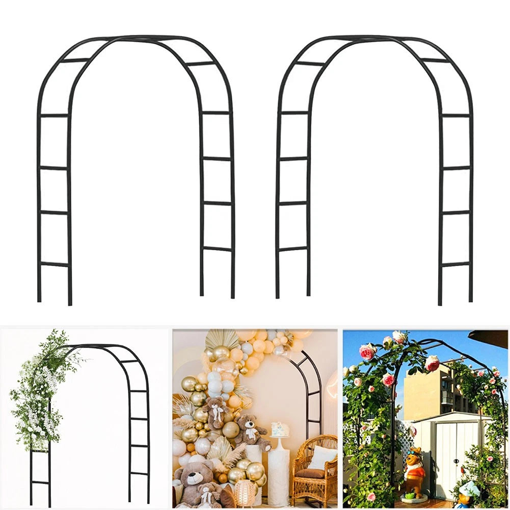 2X Metal Garden Arch Trellis for Climbing Plants