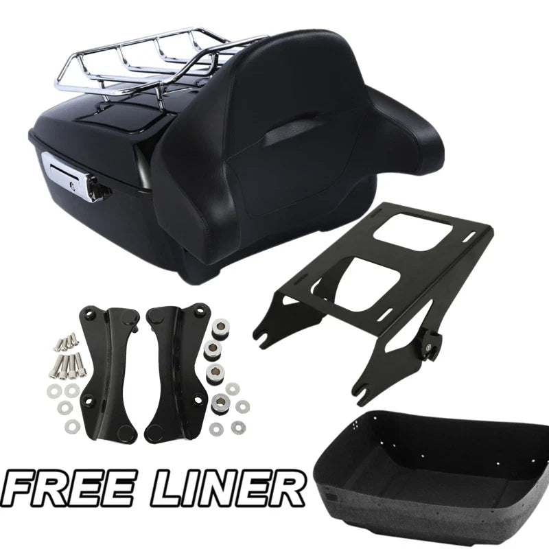 Trunk Backrest Pad Mount Rack for Harley Touring Street Glide (2014–2023)