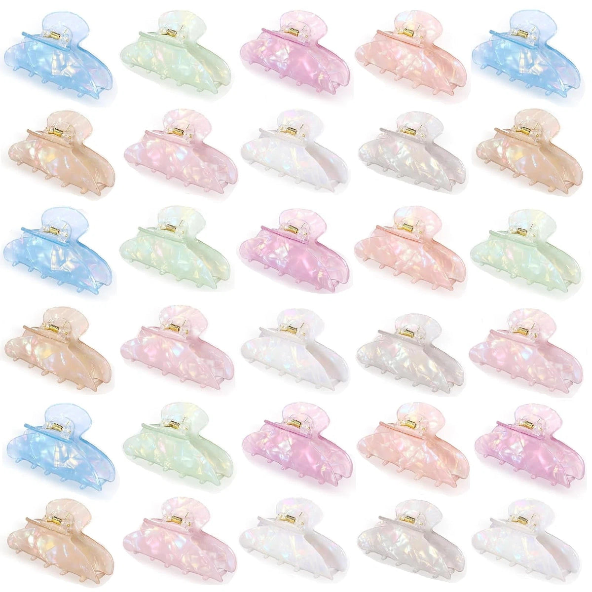 32 Pcs Large Acrylic Hair Claw Clips for Women (No Part Numbers)