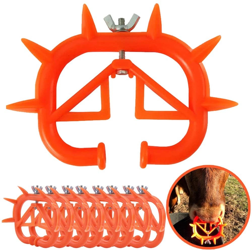 10X Cow Nose Ring for Livestock Weaning - Red Plastic