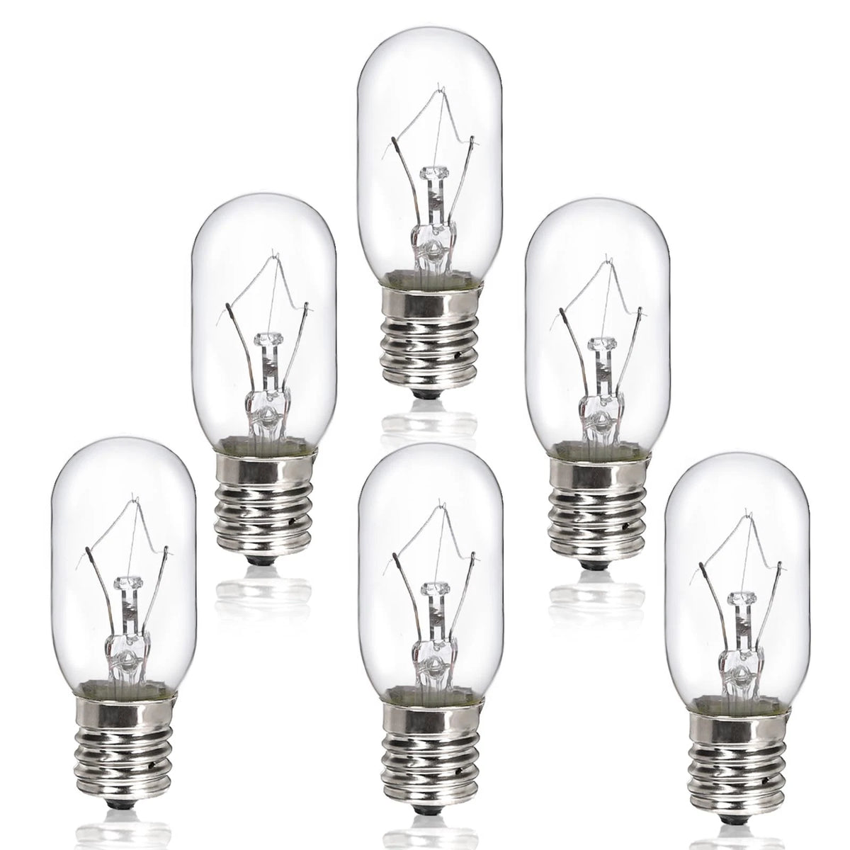 6 Pack Microwave Light Bulb 40 Watt T8 120V (T8, Clear)