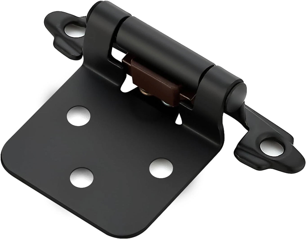 4 Pack Matte Black Cabinet Hinges for Kitchen Doors, Self-Closing