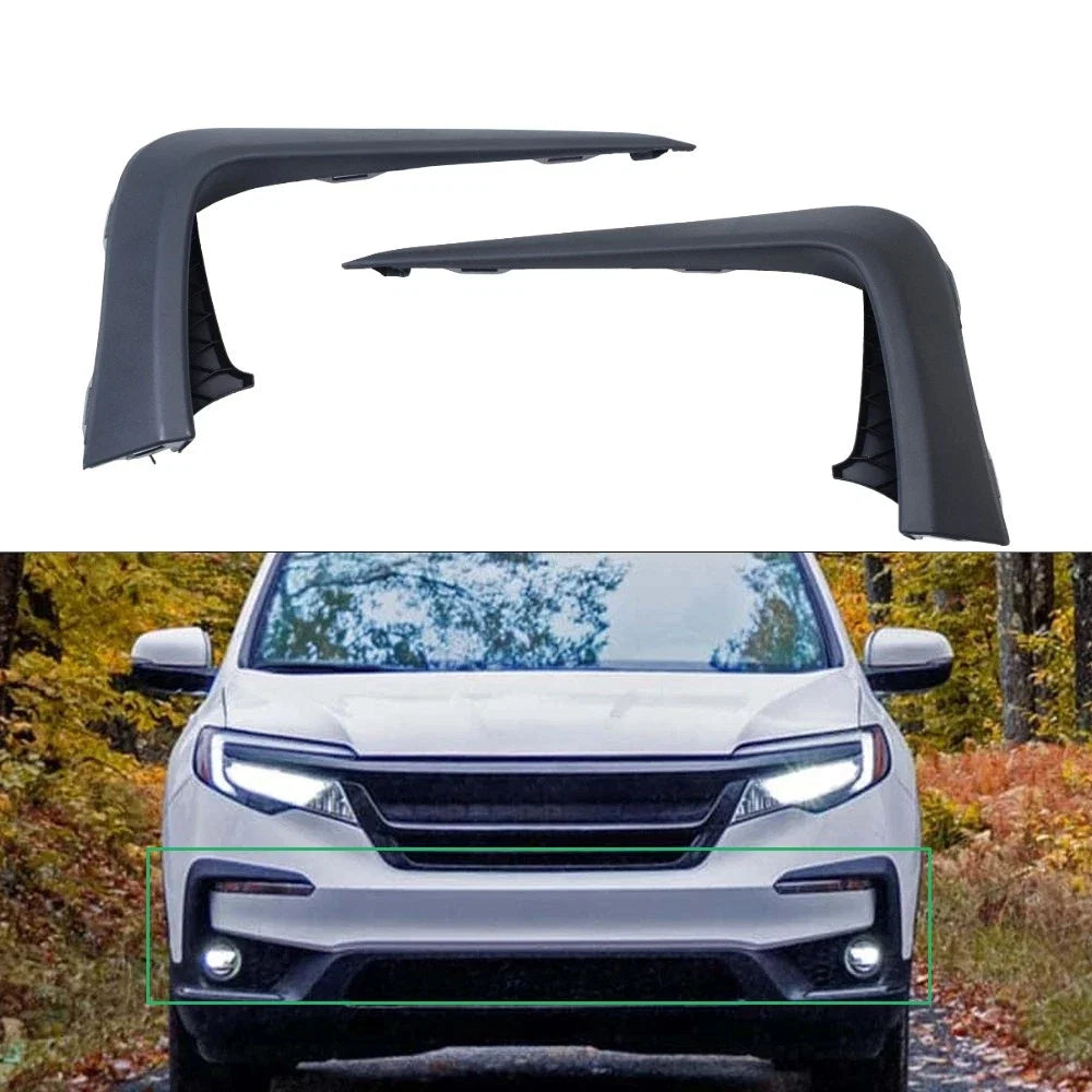 Set of 2 Front Upper Bumper Molding Trim for Honda Pilot (2019–2022)