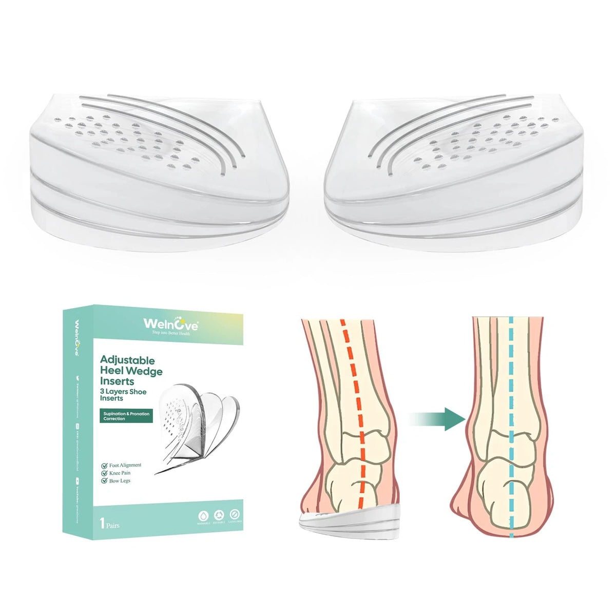 Adjustable Heel Wedge for Supination - Large