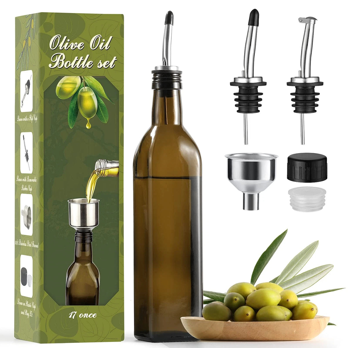 17oz Glass Olive Oil Dispenser for (No Specific Years)