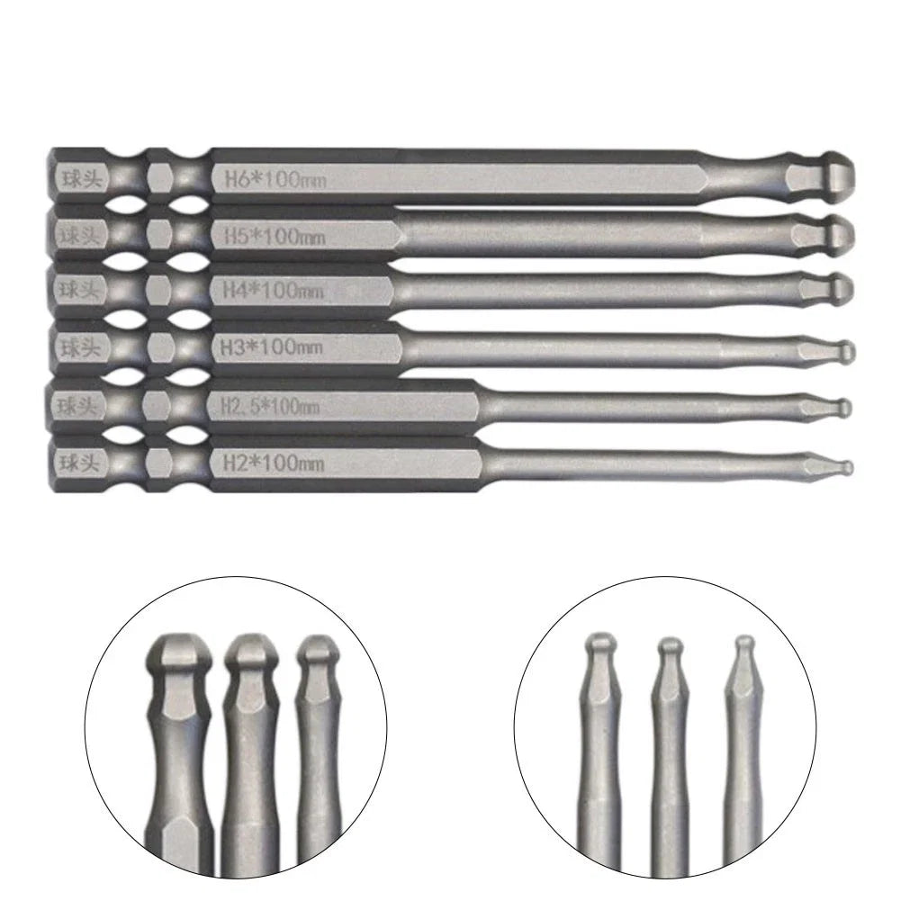Hex Screwdriver Bit Set for Construction (3.93'' Ball End)
