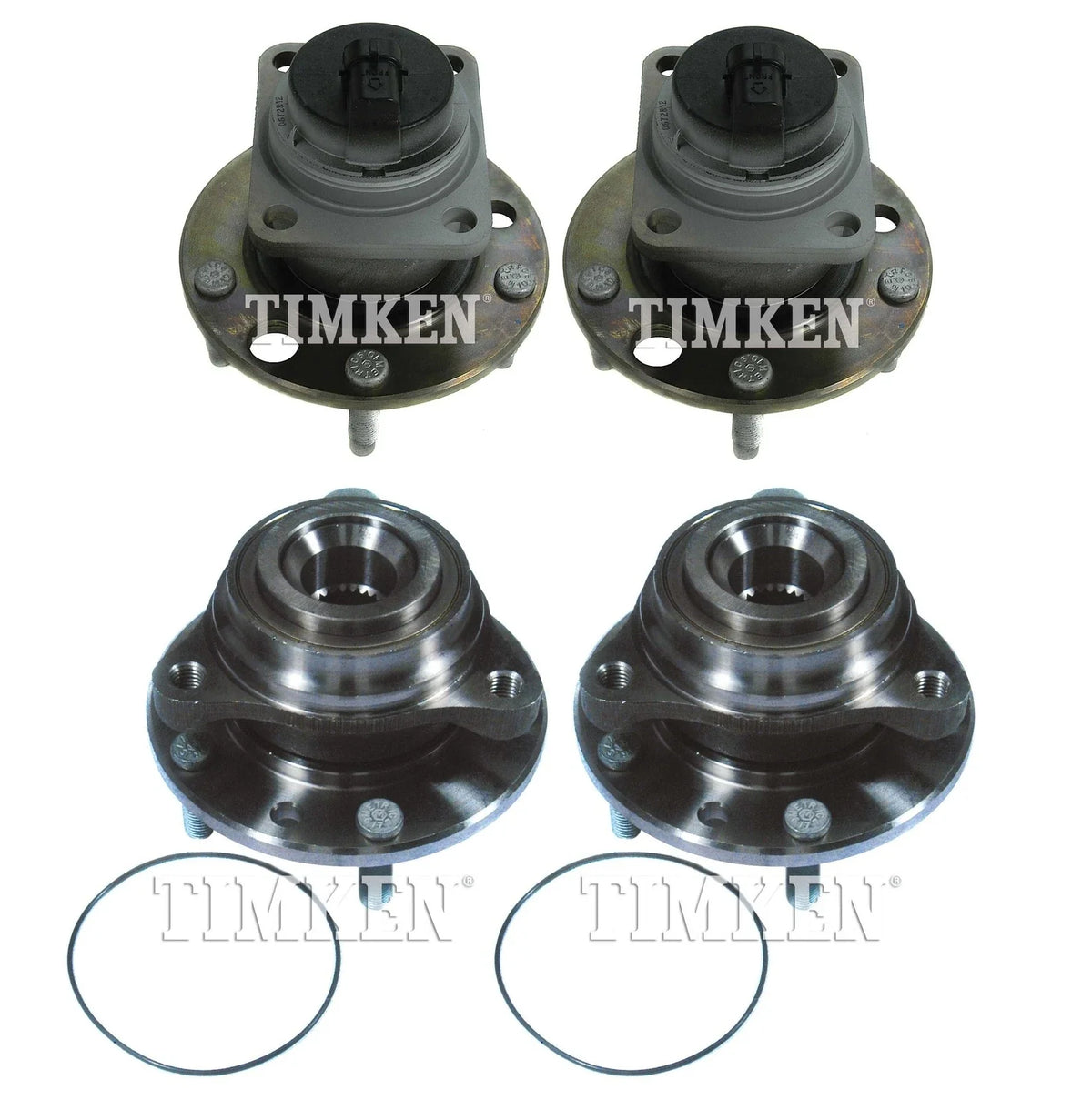 Front and Rear Wheel Bearing & Hub Assembly Kit for Chevy Corvette (C6, 2005–2013)