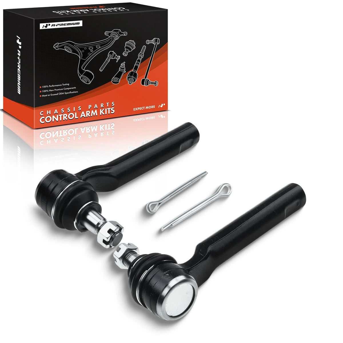 2X Front Outer Tie Rod End for Subaru Outback, Forester, Impreza, Legacy (ES3712)