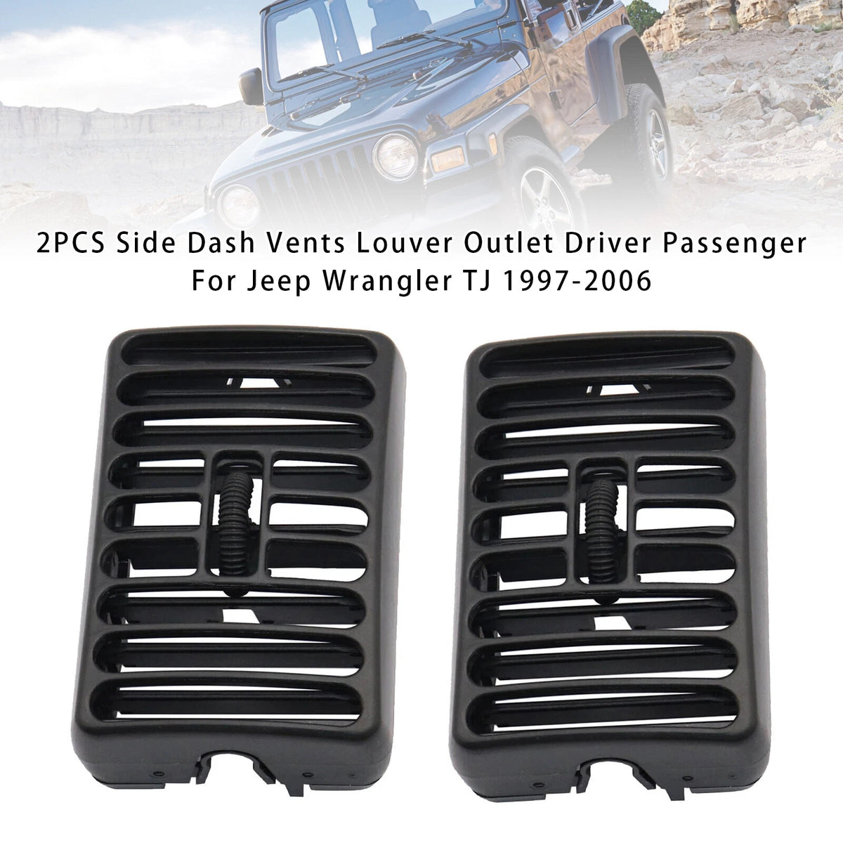 2X Side Dash Vents Louver Outlet for Jeep Wrangler TJ (1997–2006) 5DP55TAZ, 5DP54TAZ