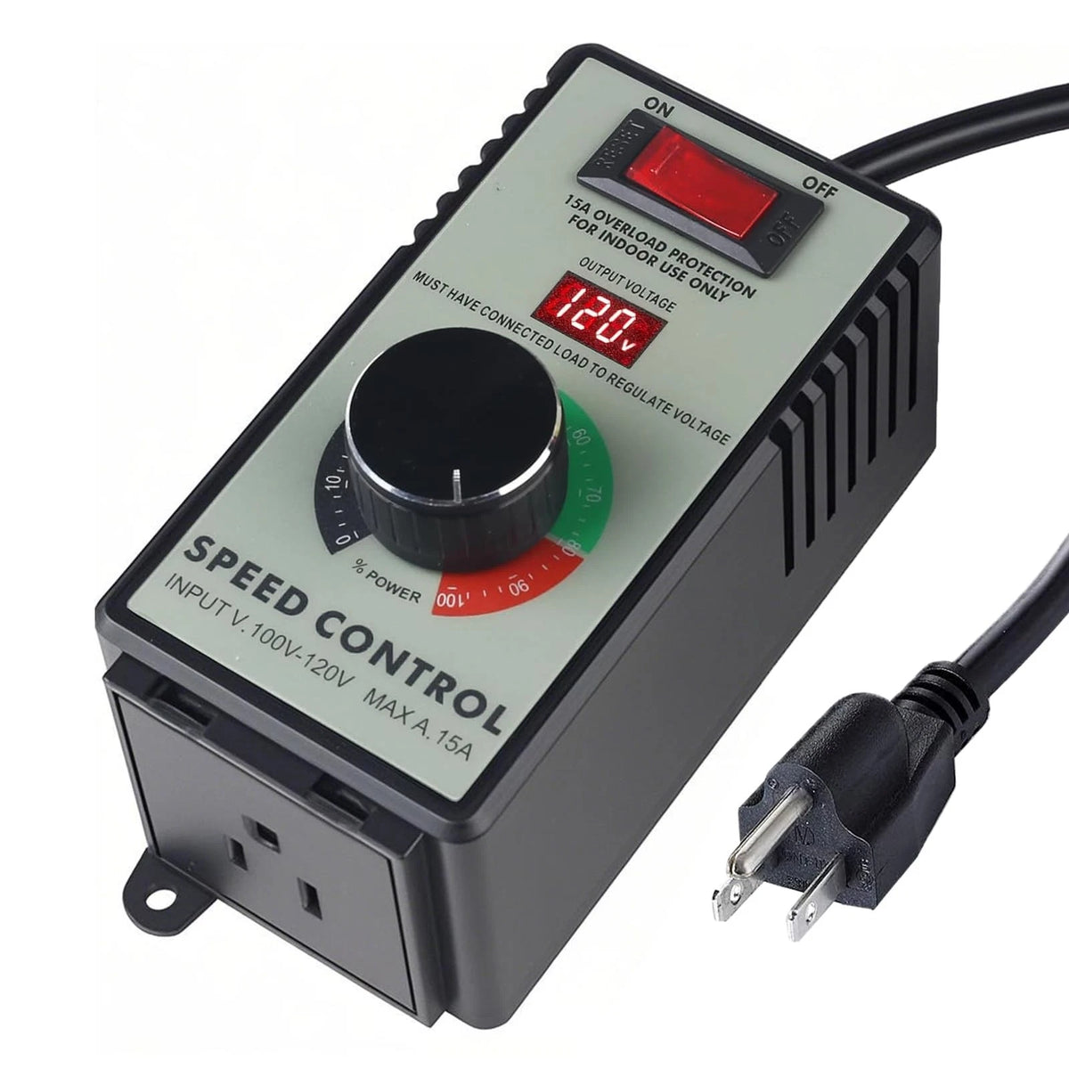 AC Motor Speed Controller for Brushed Motors 120V 15A