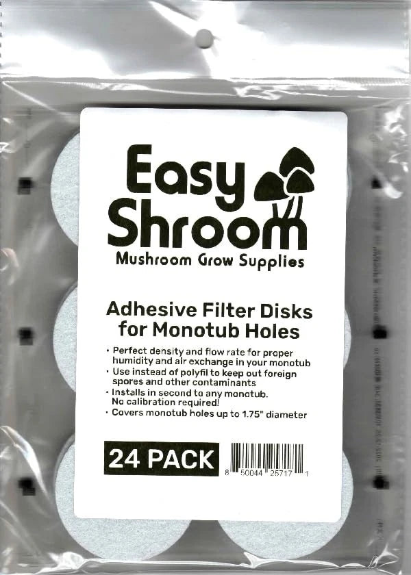 Set of 24 Adhesive Monotub Filter Disks for Easy Shroom 2"