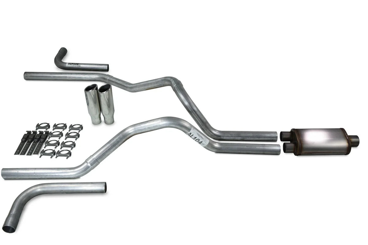 2.5" Dual Exhaust Kit for Dodge Ram 1500 (1994–2003) - Stainless Muffler Tips