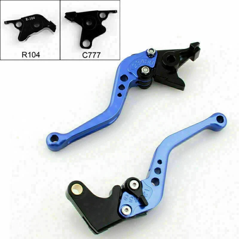 Short Brake Clutch Levers for Yamaha MT-01 (2004–2009), V-MAX (2009–2014) T9 Blue