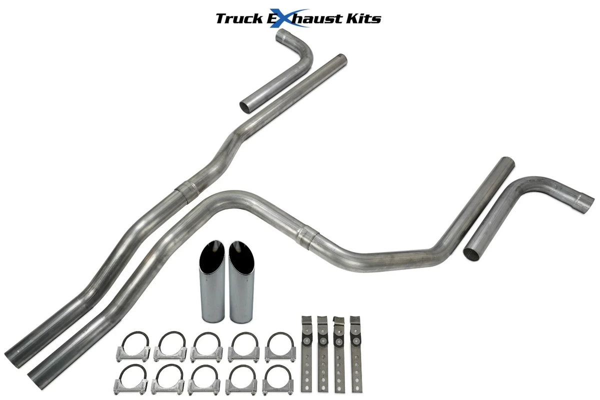 2.5" Dual Exhaust Kit for Chevy Tahoe (2007–2014) S Exit No Muffler SW Tip