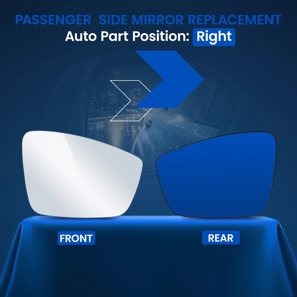 Passenger Side Mirror Glass for Volkswagen Passat (2011–2019)