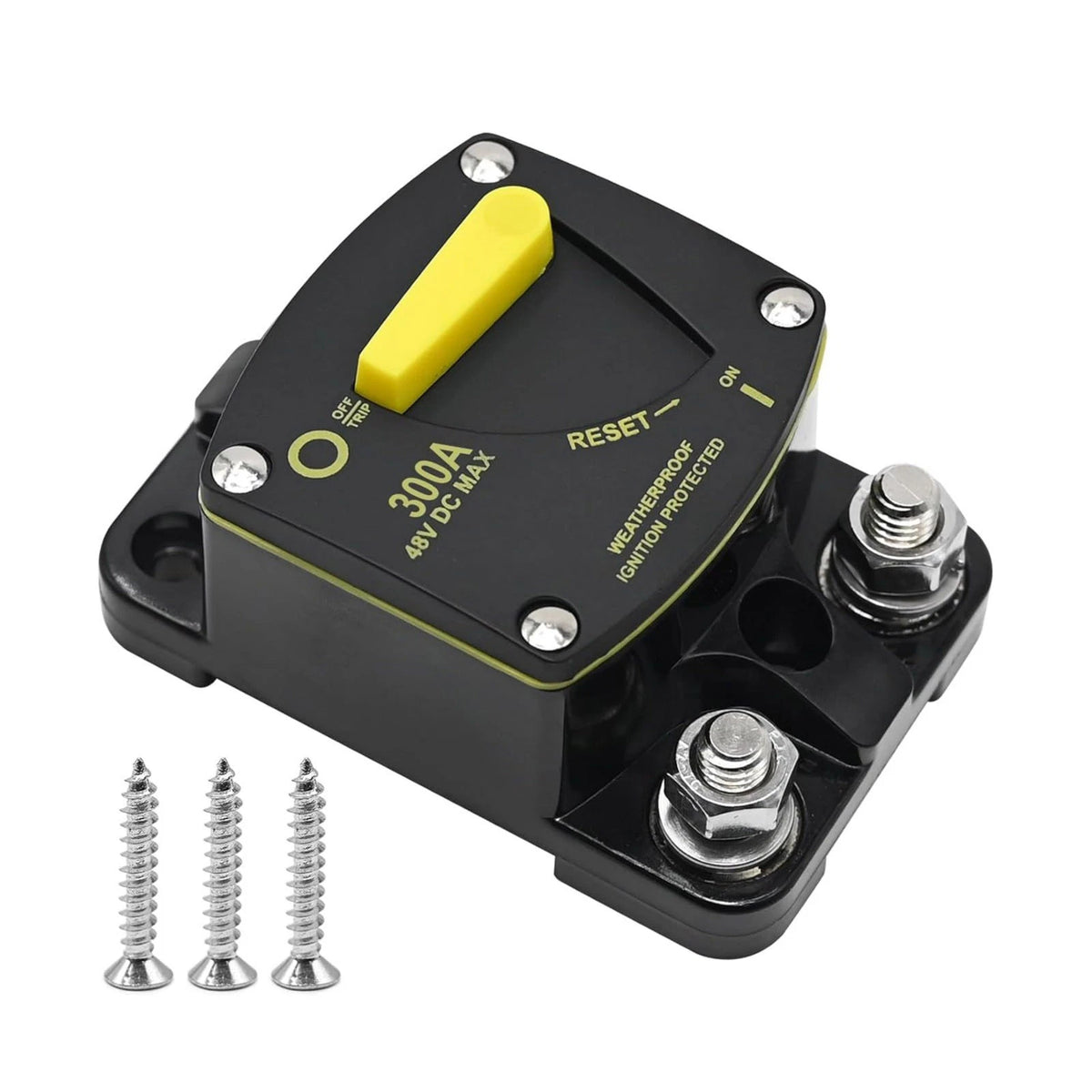 300 Amp Manual Reset DC Circuit Breaker for RV Boat Truck (12-48V)