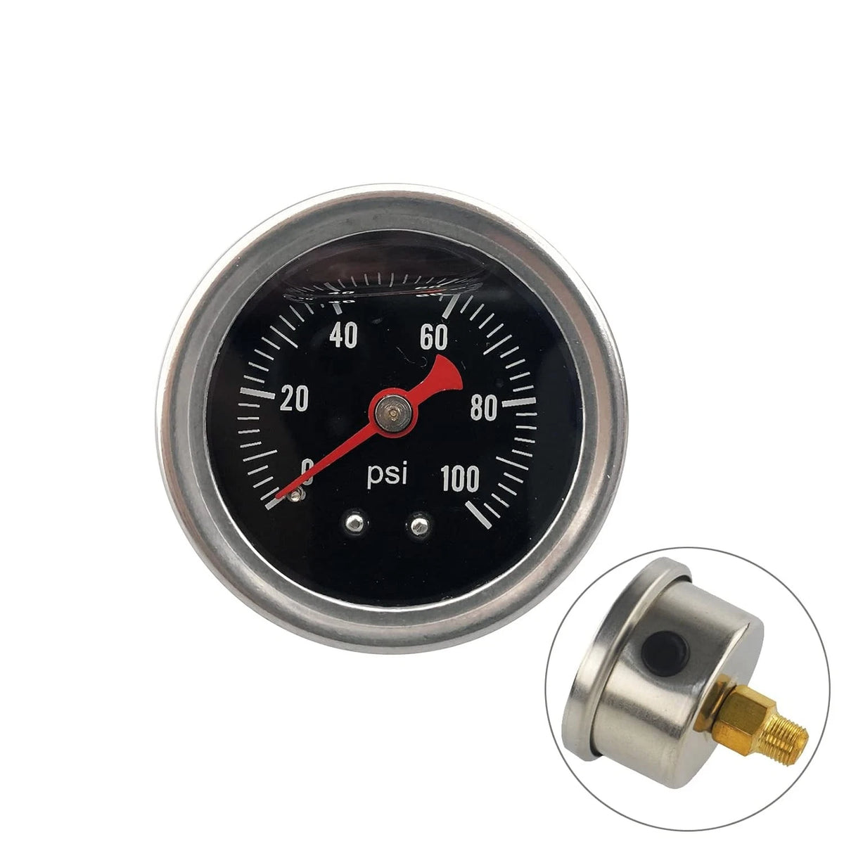 Manual Inline Fuel Pressure Regulator Gauge for Universal Applications (0-100psi)
