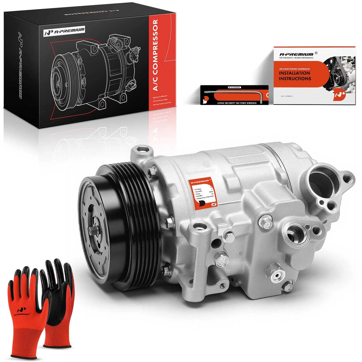 A/C Compressor with Clutch for BMW E84 X1 (2009–2015) DCP05061, 64526987863