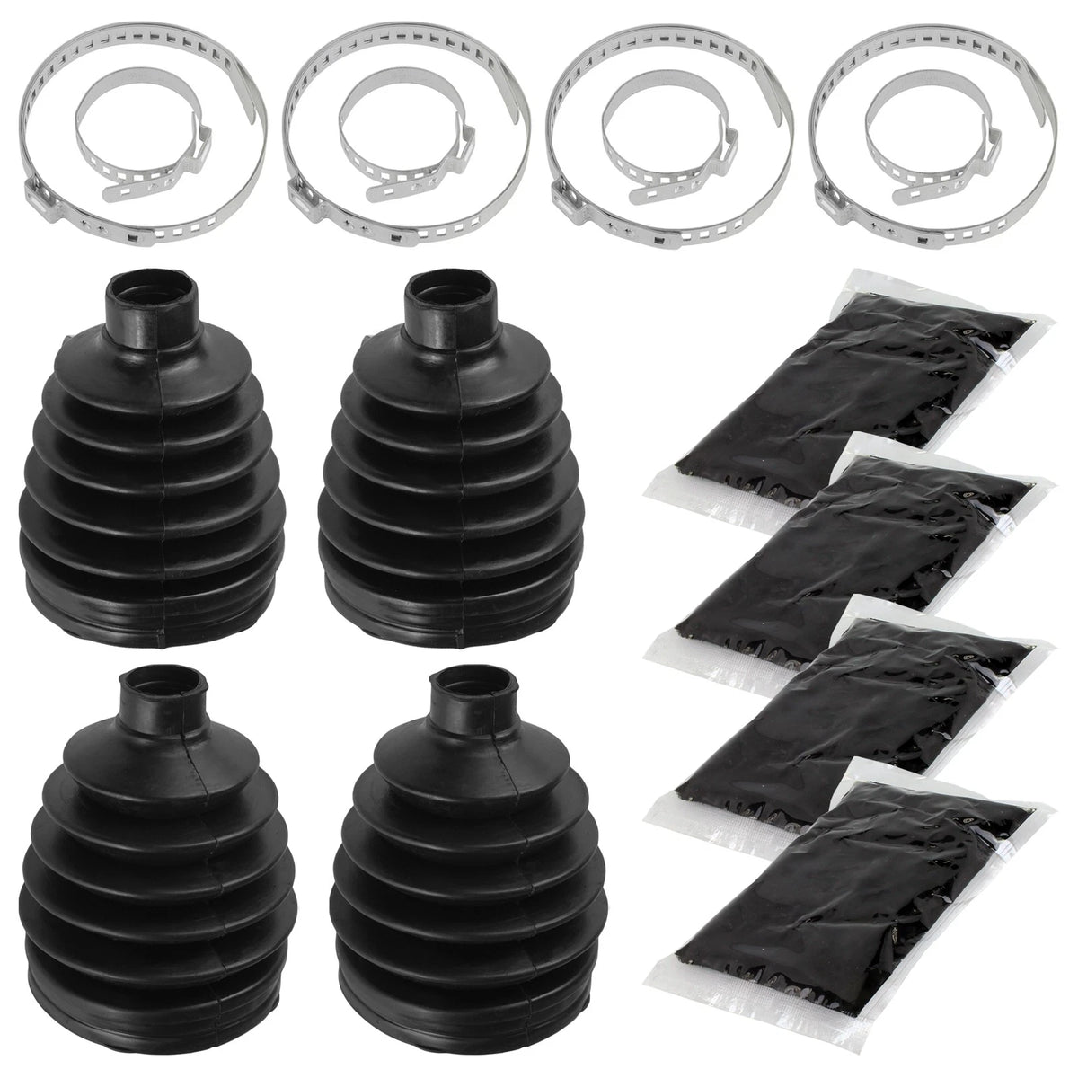 2 Rear Axle Outer Inner CV Boot Kit for Polaris Ranger XP 900 (2013–2017) BO103+BO107