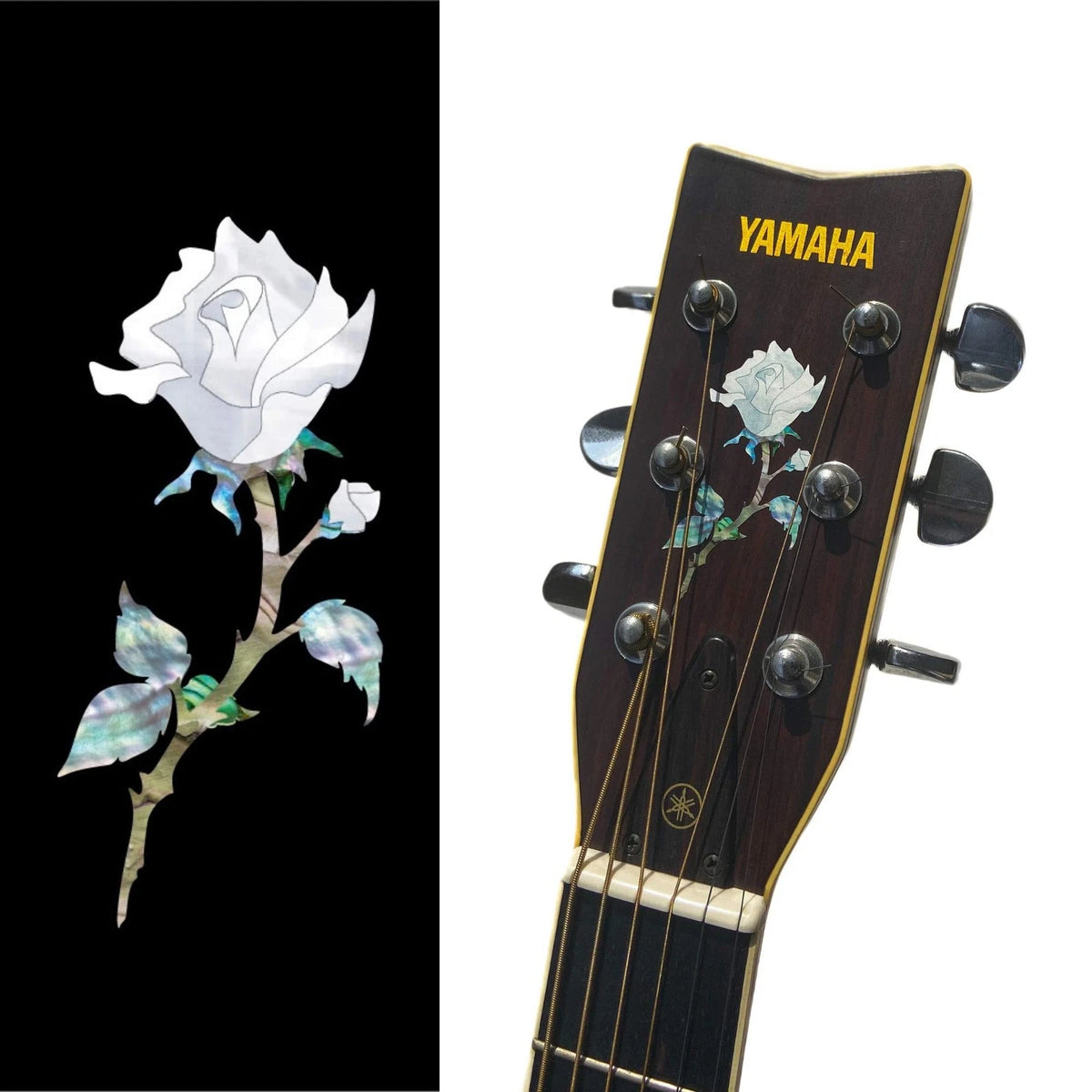 Inlay Sticker for Guitar Headstock - Single Rose H-120SR