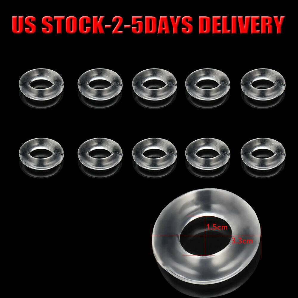 10-50 Pack Cock Ring Super Stretchy Strong Stay Harder Penis Ring
