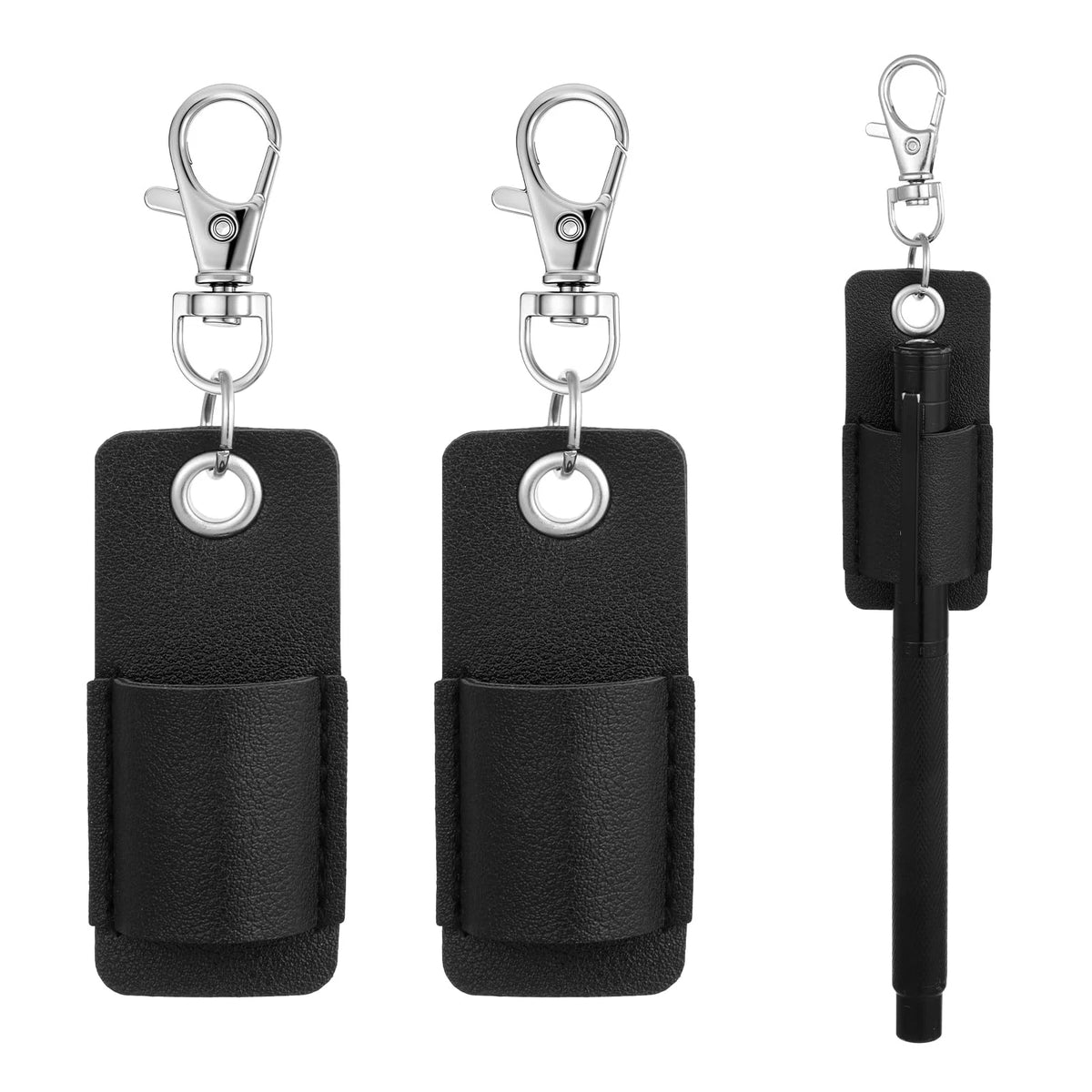2X Lanyard Pen for Universal Use (10.5x2.8x1.4 cm) Black