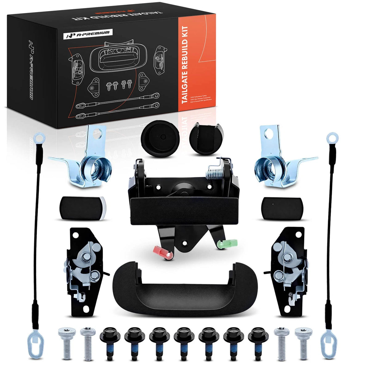 Tailgate Hardware Rebuild Kit w/ Cable for Dodge Ram 1500 2500 (1994–2002) - 55074580AC, 55074751, 55275484AB, 55275485AB