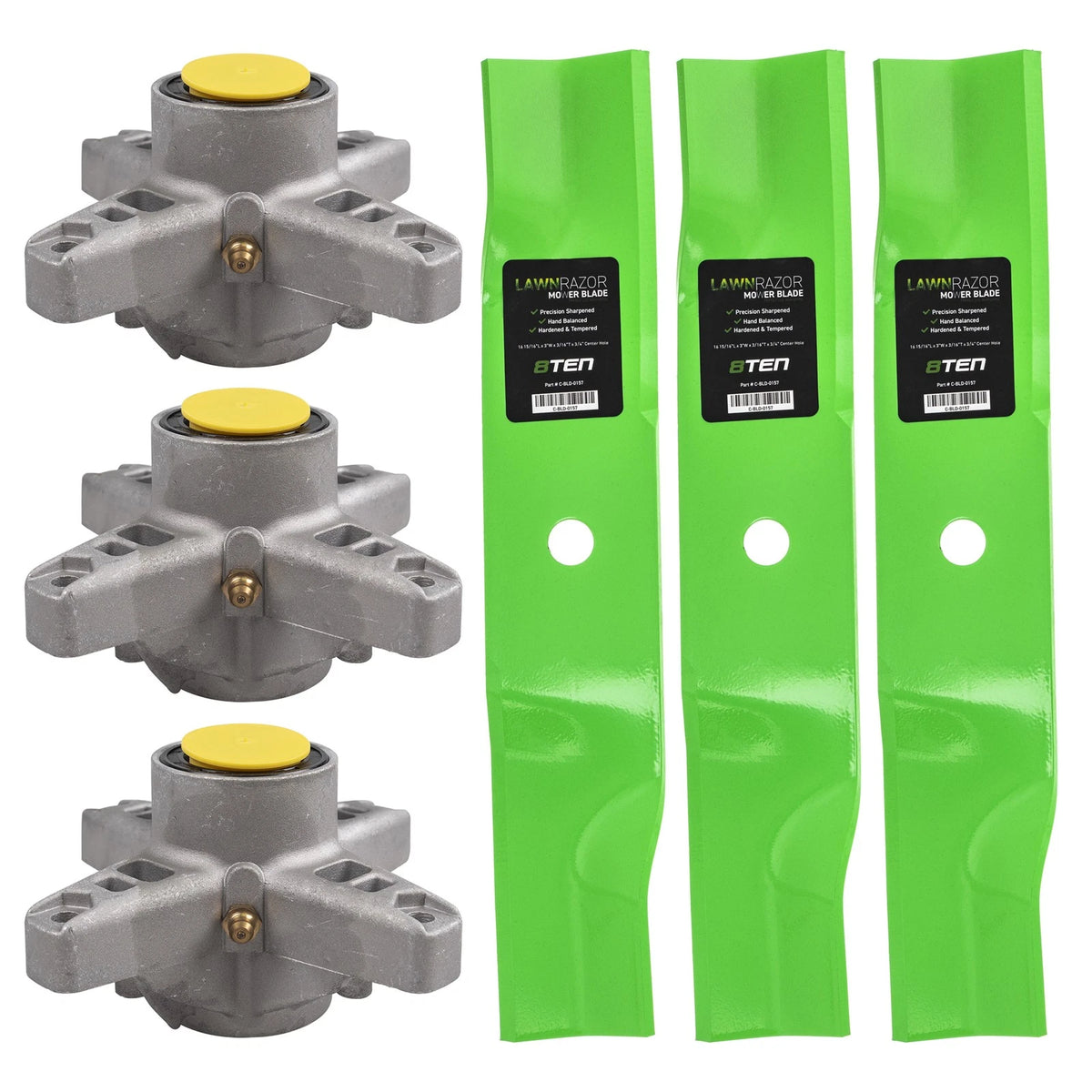 Deck Spindle & Mower Blade Kit for Craftsman ZTL7500 (618-3129C, 918-04217, 918-04394)