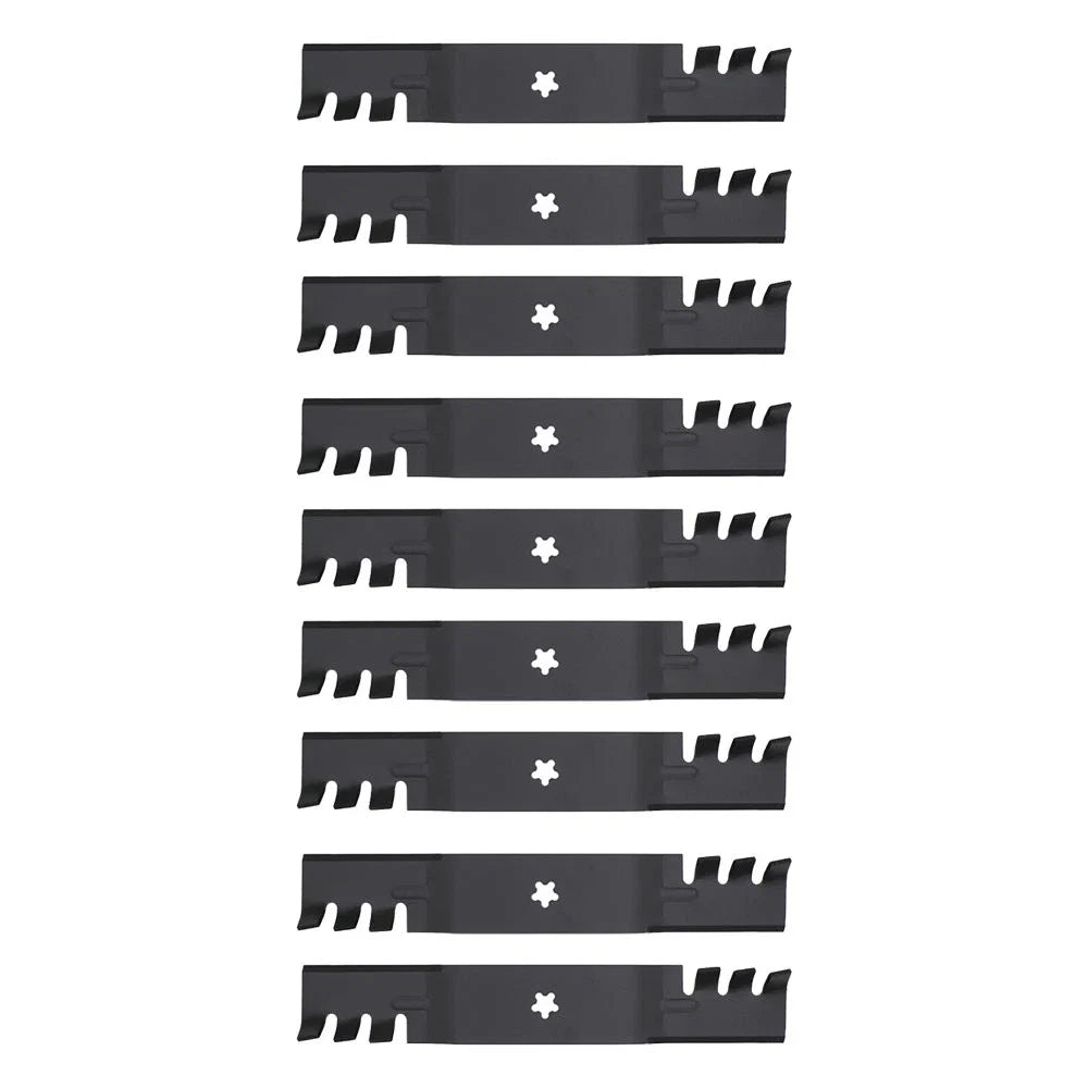 Set of 9 Toothed Mulching Blades for AYP Roper Sears (18.5") 187254 187255