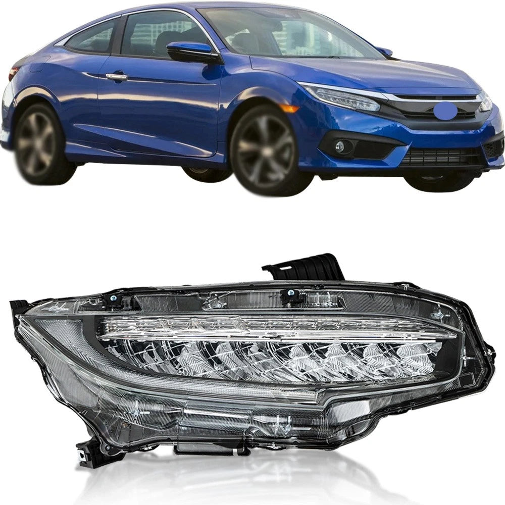 Chrome Headlight Assembly Full LED for Honda Civic (2016–2019) BCK97955K, 33100TBAA11