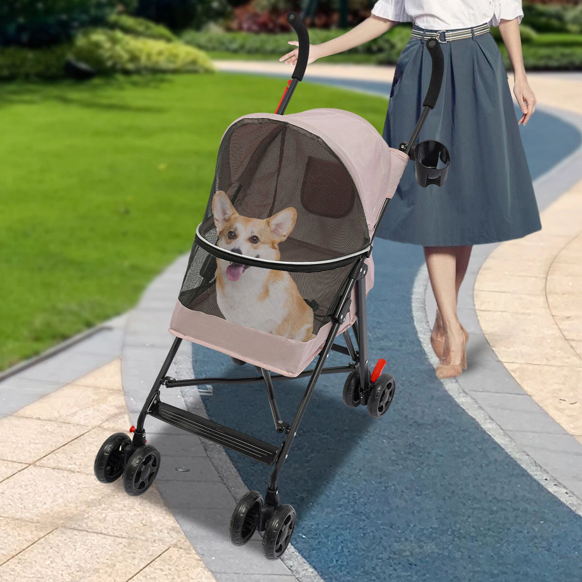 Foldable Pet Stroller for Small to Medium Dogs and Cats (2010–2023)