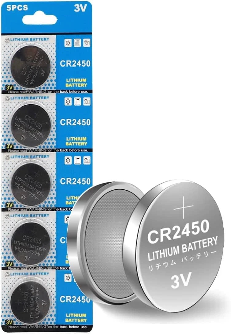 5X CR2450 Coin Battery 550mAh 3V Button Cell for Various Devices
