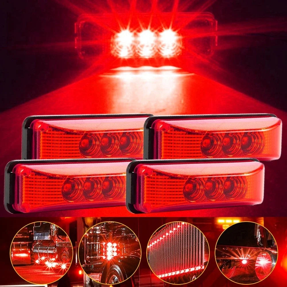 Set of 4 LED Marker Lights for Truck Trailer (Rectangle)