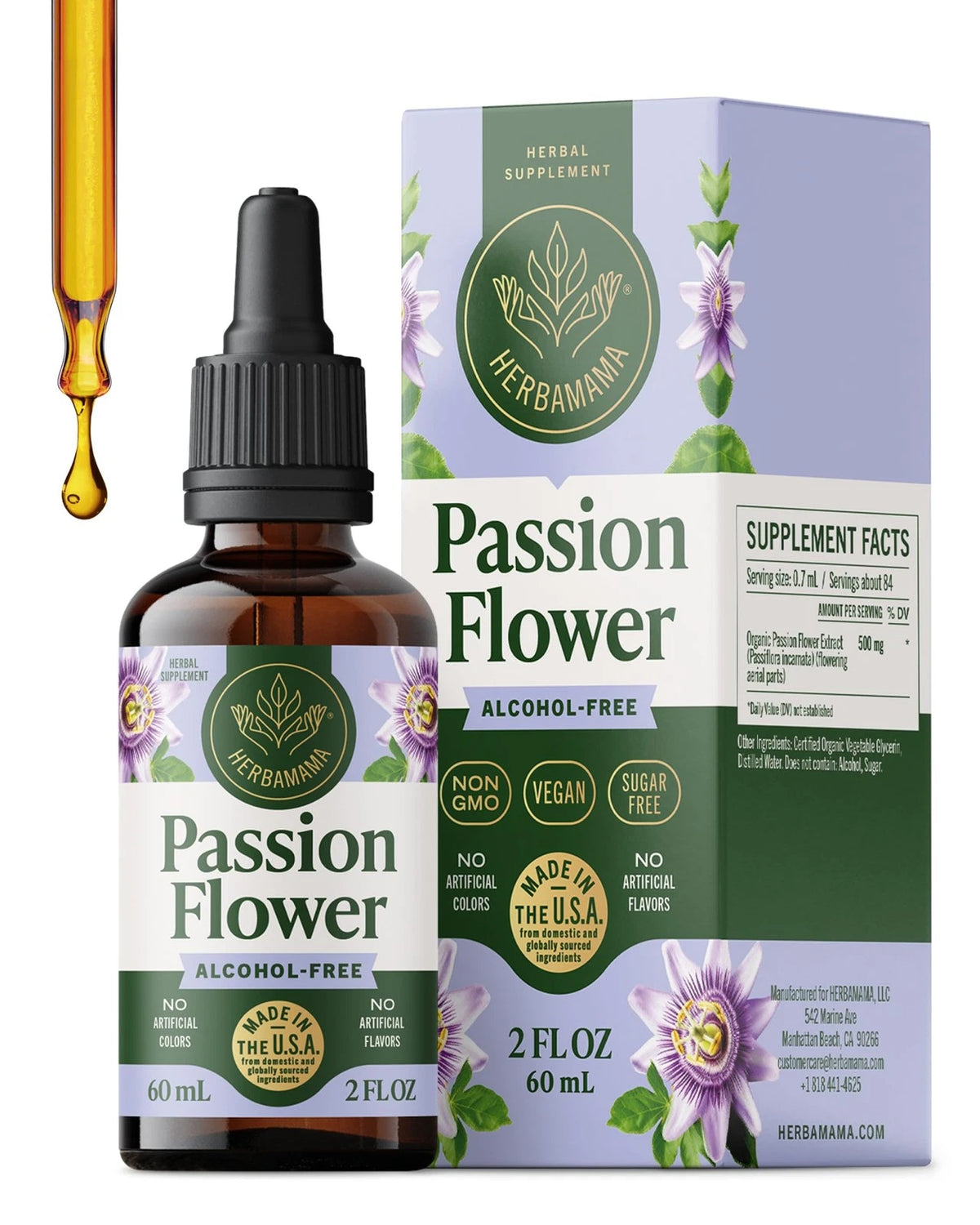 Passion Flower Extract for Stress Relief 2 Fl Oz (Pack of 1)