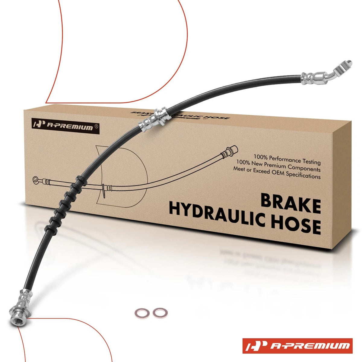 Front Left Brake Hydraulic Hose for Nissan Altima (2002–2005) Maxima (2004–2008) 46210ZB51A, 2204256