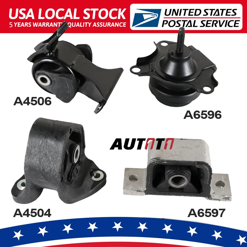 Replacement Engine Motor & Trans Mount for Honda CR-V (2002–2006) A4504 A4506 A6596 A6597