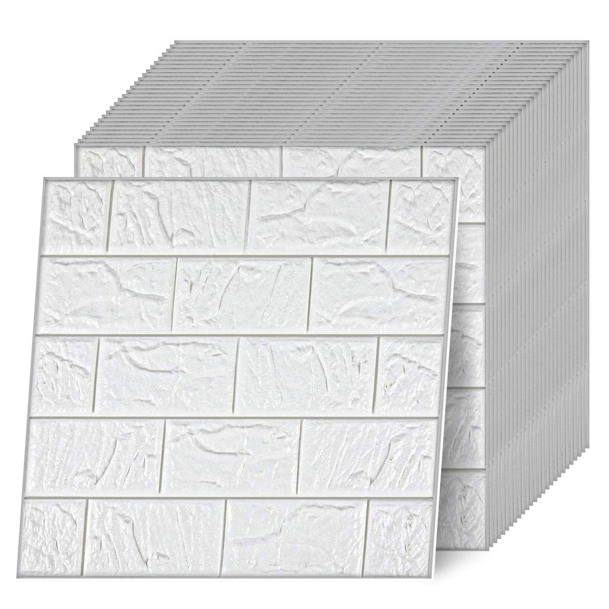 30 Pcs Peel and Stick 3D Wall Panels White Brick 11.81 x 11.81 Inches