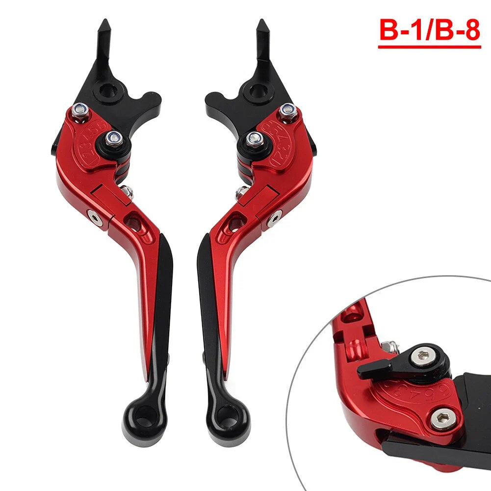 Pair Red Extendable Brake Clutch Levers for BMW F800GS/F800R (2008–2018)