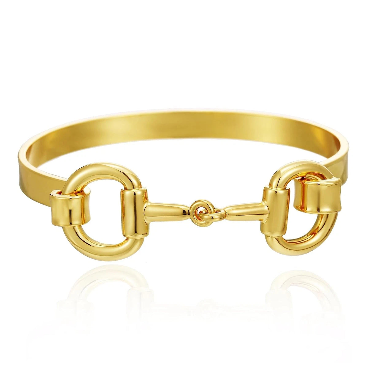 18K Gold Plated Horse Bit Bangle Bracelet for Women (Trendy Design)
