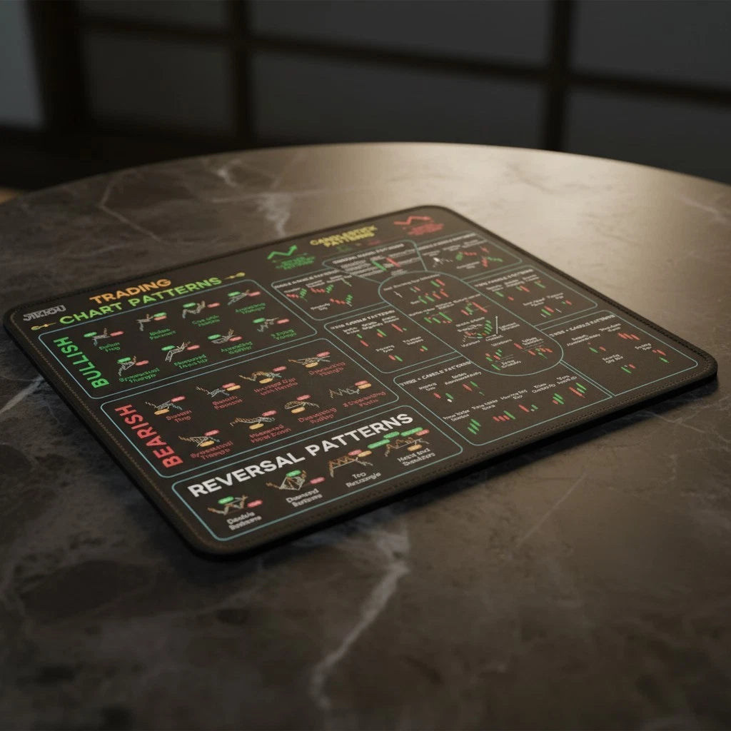 Trading Mouse Pad for Day Traders - Chart Patterns Cheat Sheet