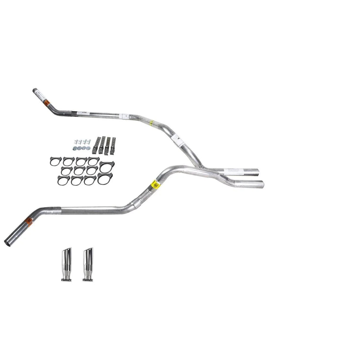 Dual Exhaust Pipe 2.5" for F150 (1995–1997) No Muffler, RC Tip, Corner Exit