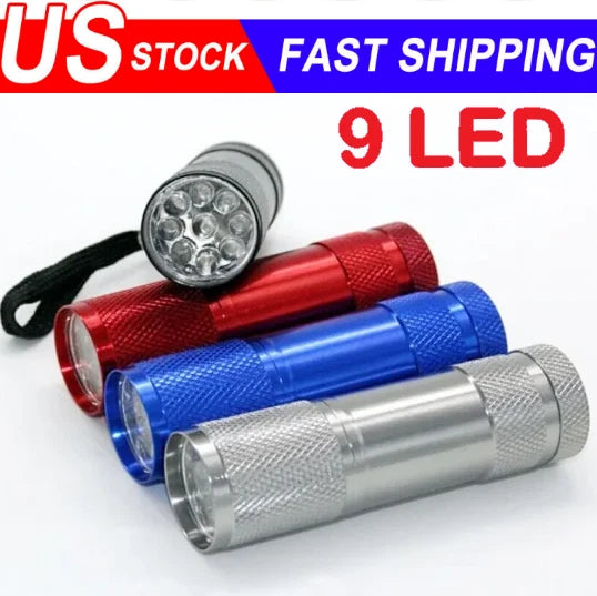 9 LED White Light Mini Torch for Outdoor Portable Travel Lamp