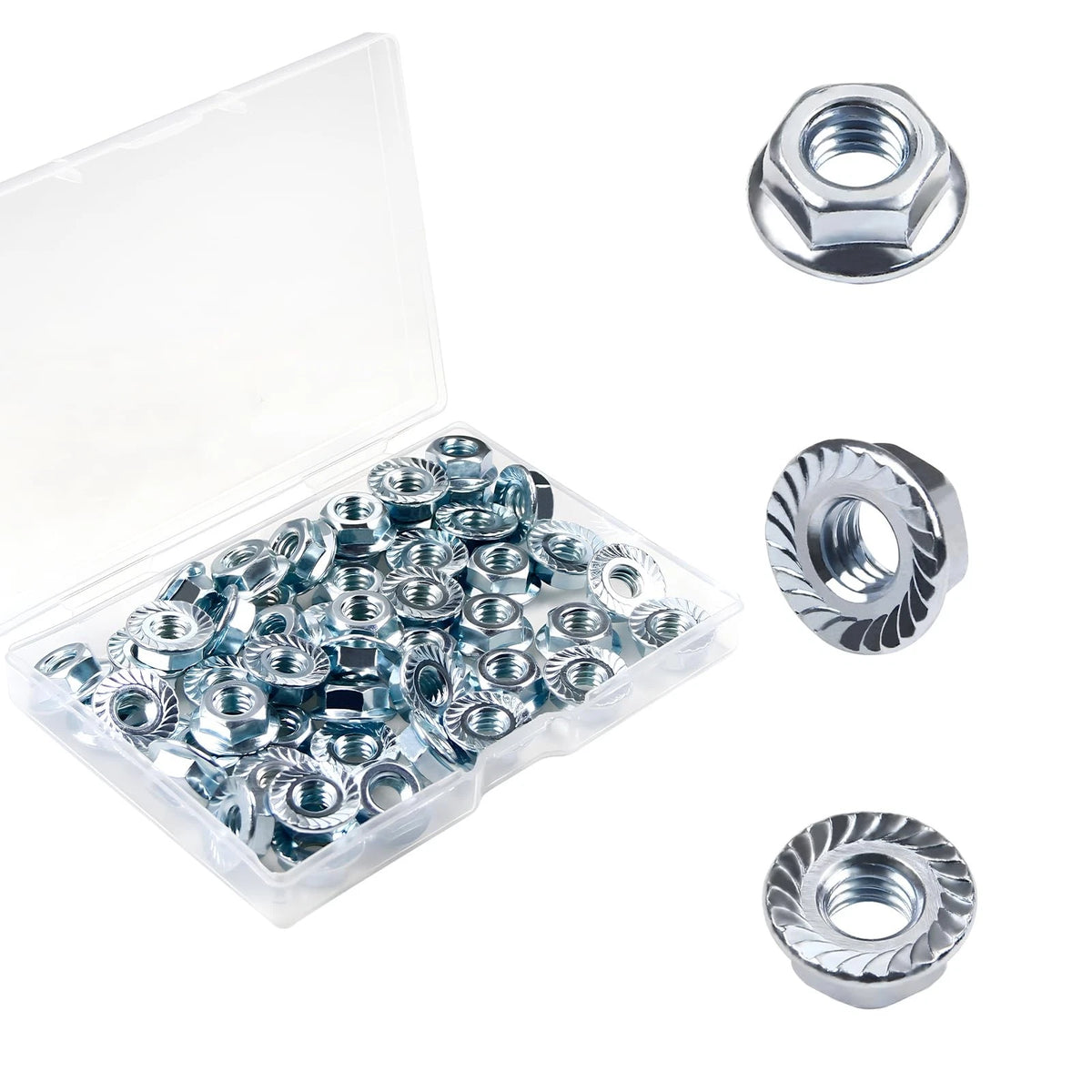 50 Pack 5/16-18 Serrated Flange Hex Nuts for Universal Applications (No Year)
