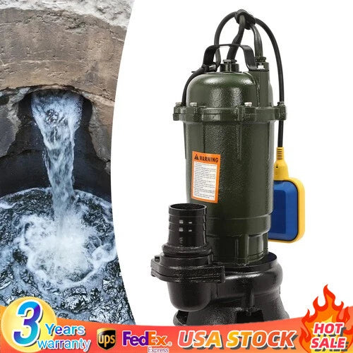 0.5HP Submersible Sewage Ejector Pump for Basement Sump