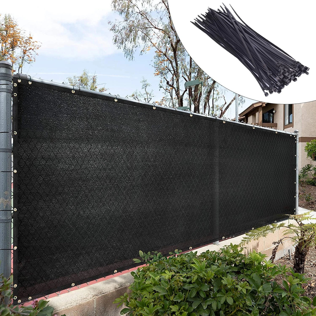 4' x 5' Black Privacy Screen for Fence Cover Netting Mesh Fabric