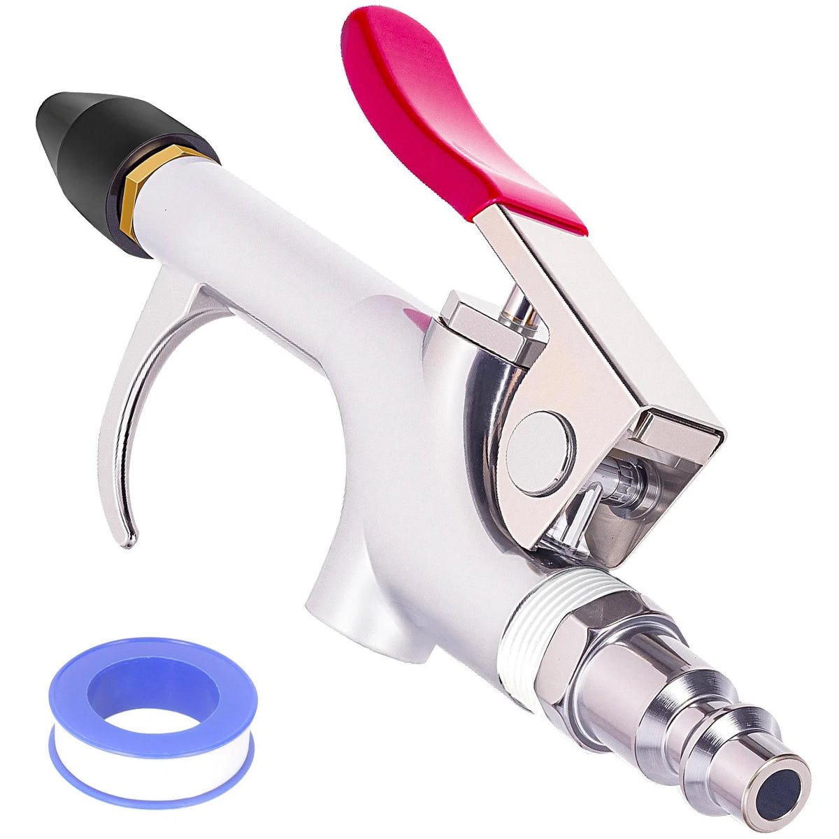 Air Blow Gun Kit with Tapered Nozzle and Rubber Tip for Quick Connect